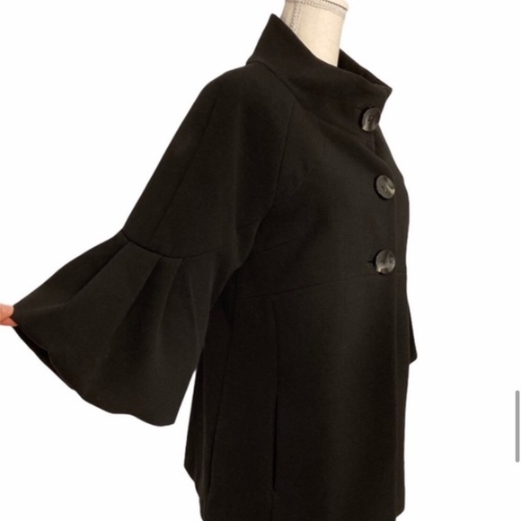 Kensie Black Bell Sleeved Coat - Picture 8 of 13